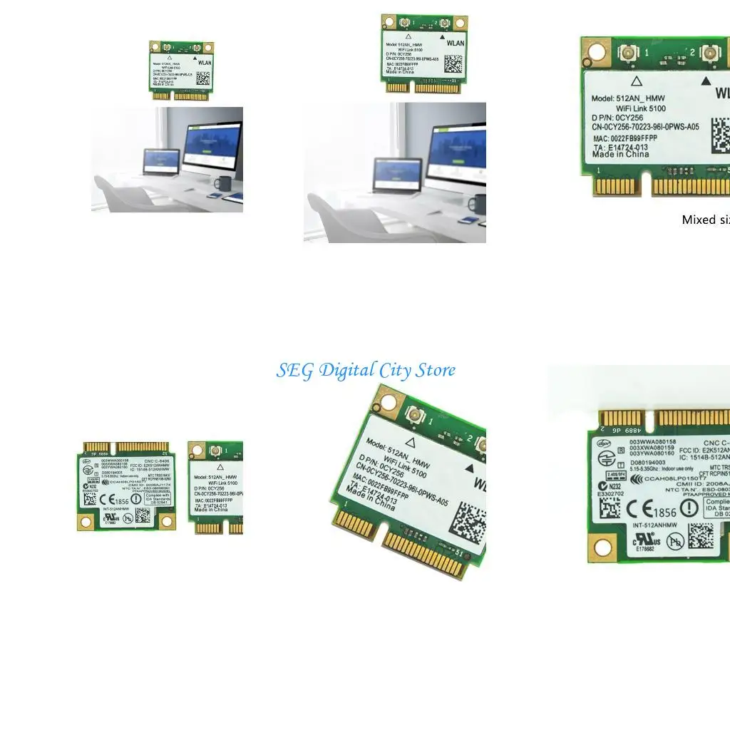 

U75B Half Size Mini PCI-E Card Dual-Band Wifi Connector 5100AGN 512AN HMW 300Mbps Mini PCI-E Wifi Card LAN Adapter