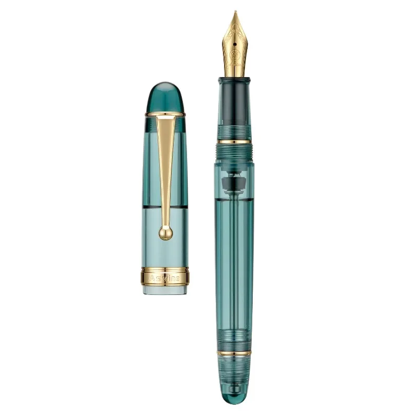 Asvine V126 Fountain ปากกาสูญญากาศบรรจุการเขียนปากกา M/F/EF Nib อะคริลิคปากกาตัวอักษรนักเรียนโรงเรียนซัพพลายเครื่องเขียน