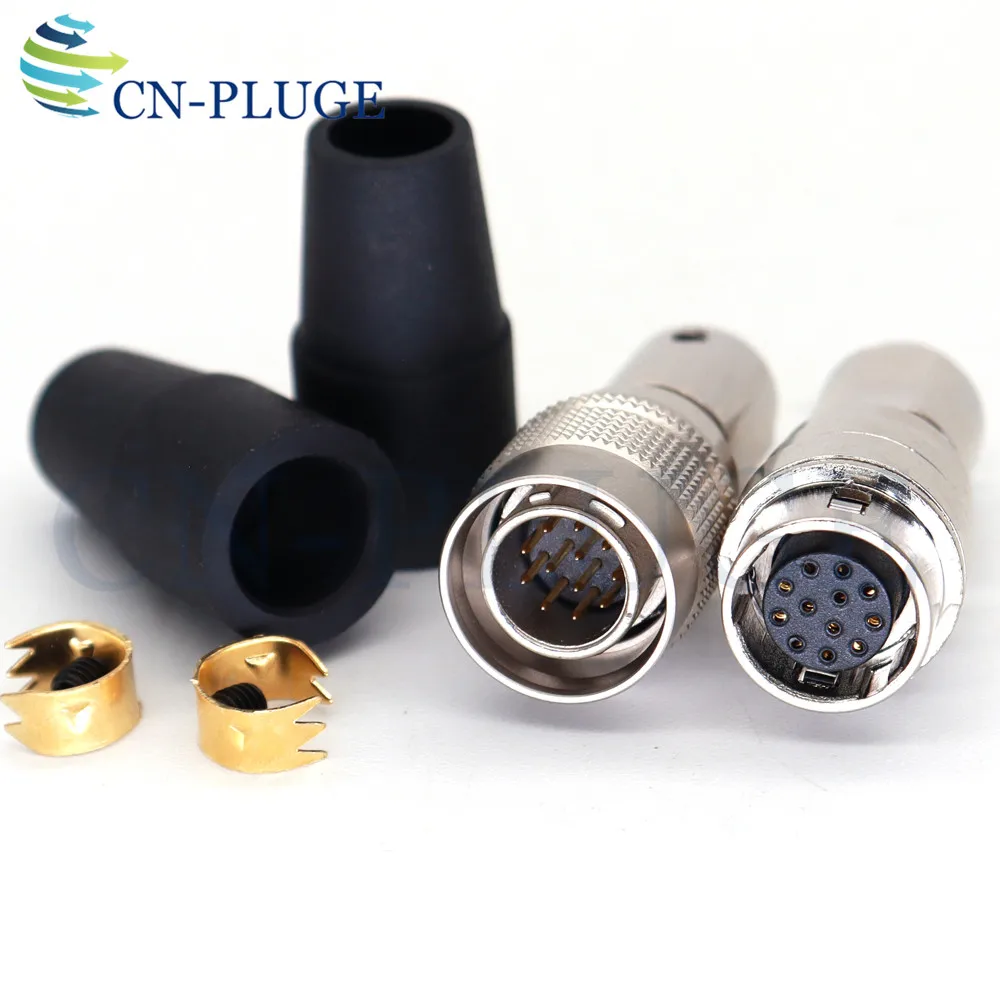 Hirose PCB Panel Soldering Connector 12 Pin Plug And Socket, HR10A-10P-12P  HR10A-10R-12S