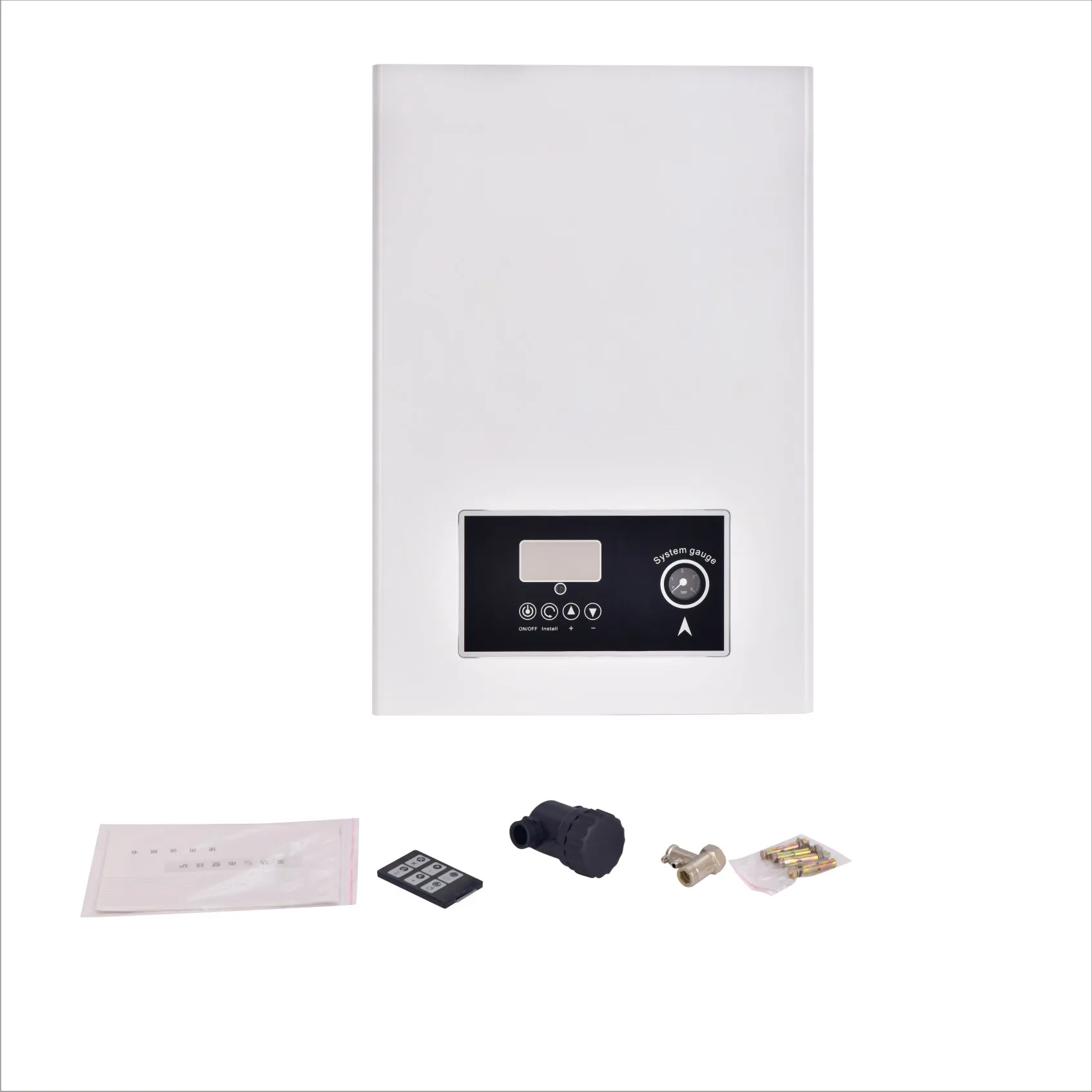 Wall-mounted enclosed system electric boilers for central heating and underfloor heating