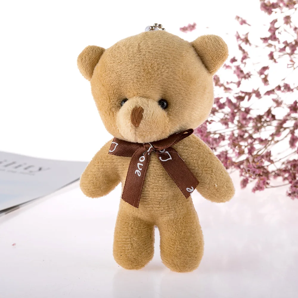 12cm Little Bear Plush Toy Siamese Bear Doll Little Bear Toy Small Gifts Manufacturers Wholesale Direct Keychain Pendant