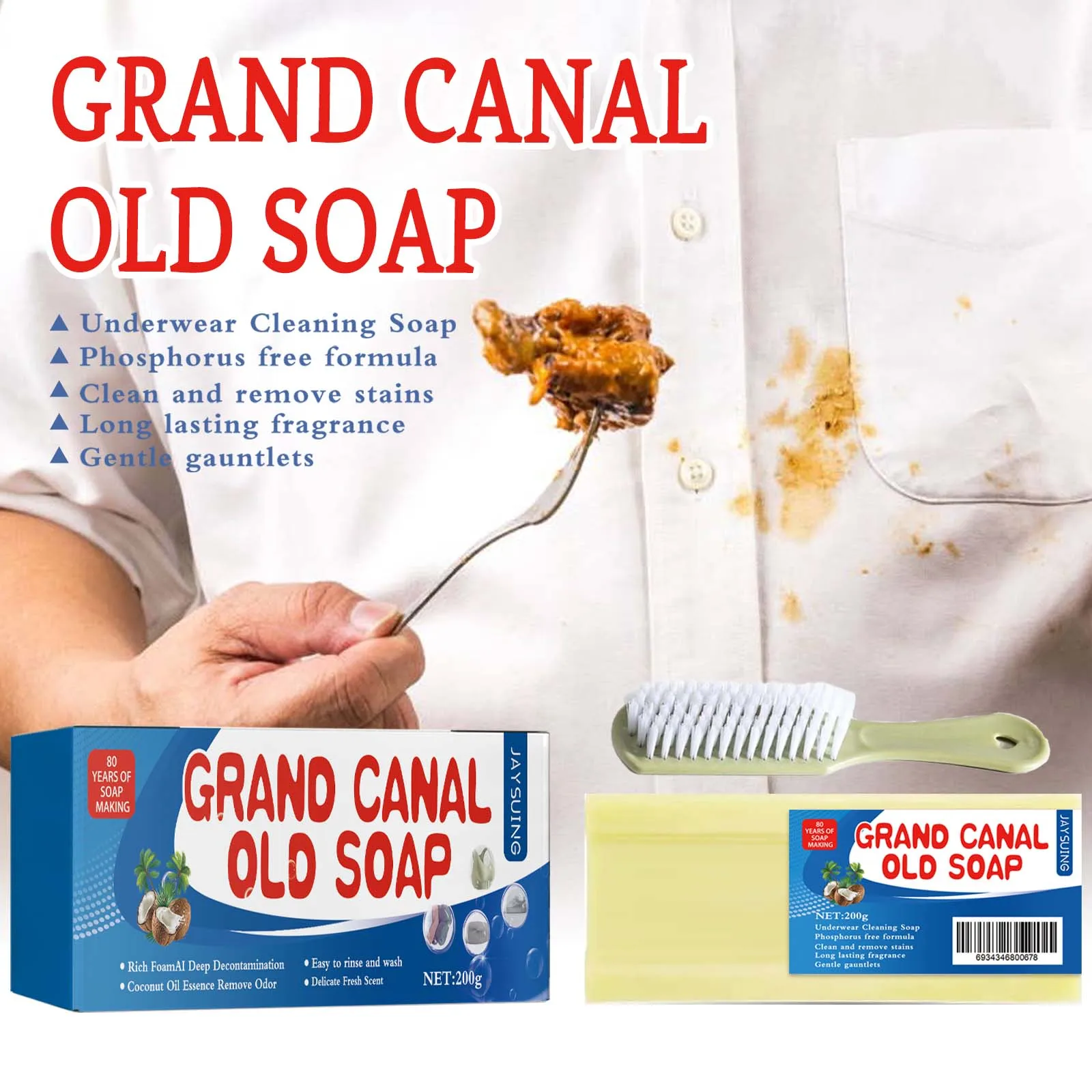 

Cleaning Soap with Brush Cleaning Laundry Soap Natural Soap Removes Oil Stains and Mildew Deep Clean Does Not Hurt Hands