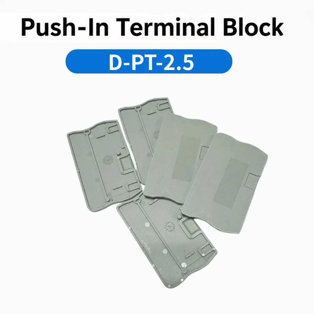 D-PT2.5 End Plate for PT2.5 Push-in Terminal Block, DIN Rail Terminal Block Side Partition Insulation Plate
