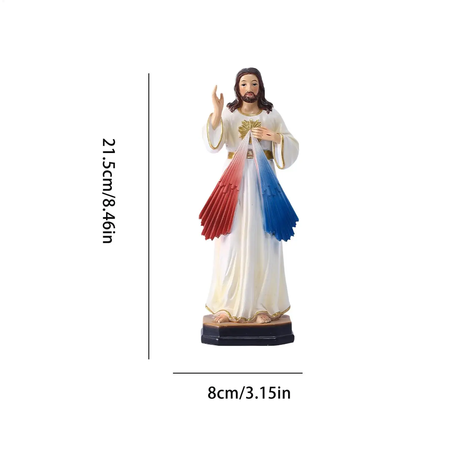 Estatua de Jesús 3D, decoración religiosa clásica sagrada, figuritas de escritorio de Jesús para fiestas de cumpleaños de Acción de Gracias, oficinas, vida en casa