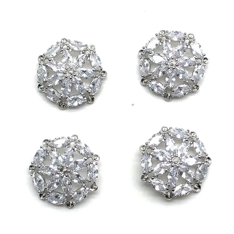 5pc/lot Luxury small crystal buttons Cubic zirconia button for clothes Decorative CZ sewing rhinestone buttons for shirts