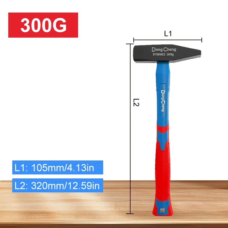 Hoogwaardig koolstofstaal hamer 200g 300g 400g 500g, glasvezel handvat antislip grip multifunctionele klauwloze hamer