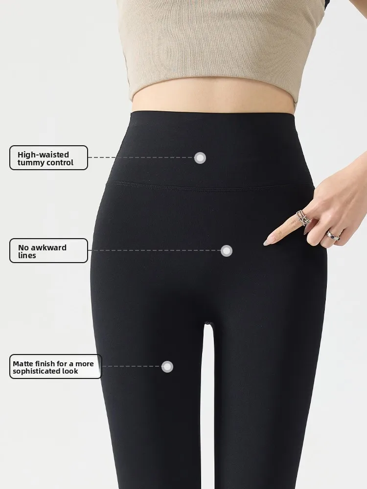 سراويل نسائية من جلد arkskin عالية الخصر سراويل ضيقة لليوجا Fitn Pilates للتحكم في البطن سراويل طويلة للربيع والصيف والخريف