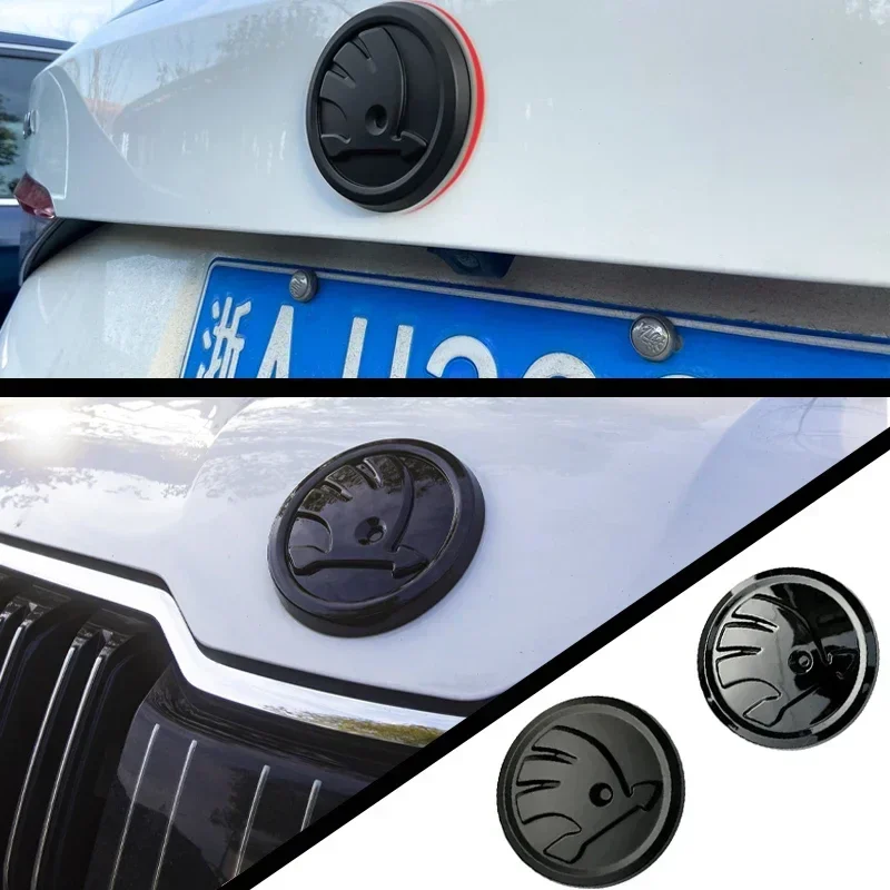 Cubierta de capó delantero de coche ABS, pegatina con emblema para Skoda Rapid Kodiaq Karoq Superb Kamiq Rapid Octavia Spaceback, accesorios de insignia para automóvil