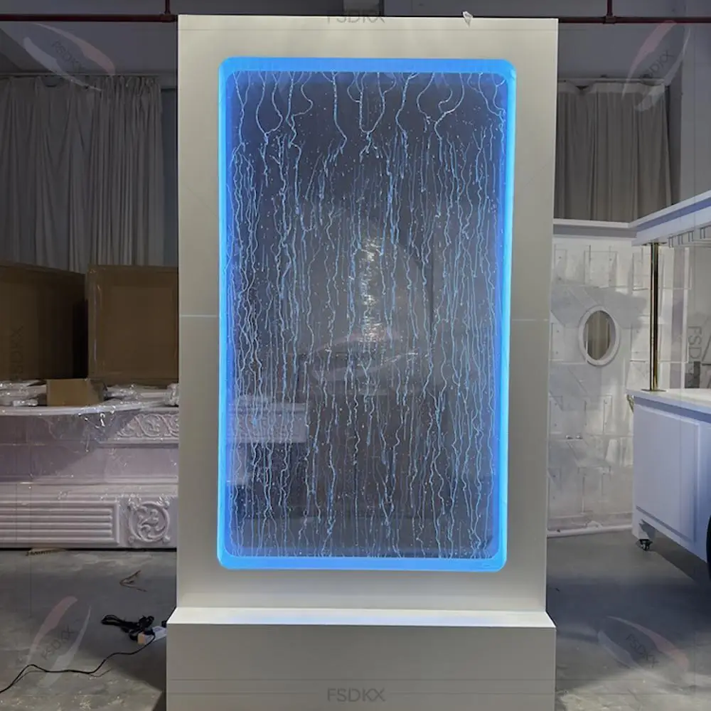 Hot Recommend RGB LED Light Waterfall Backdrop Welcome Entrance Sign Pet Indoor Water Fountain