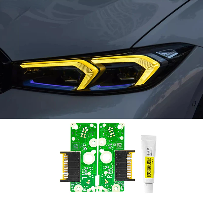 

For BMW 3 Series G20 LCI Standard LED Headlight Euro 2023+ Control Module Daytime Running Yellow Blue DRL LED Modules Board Set