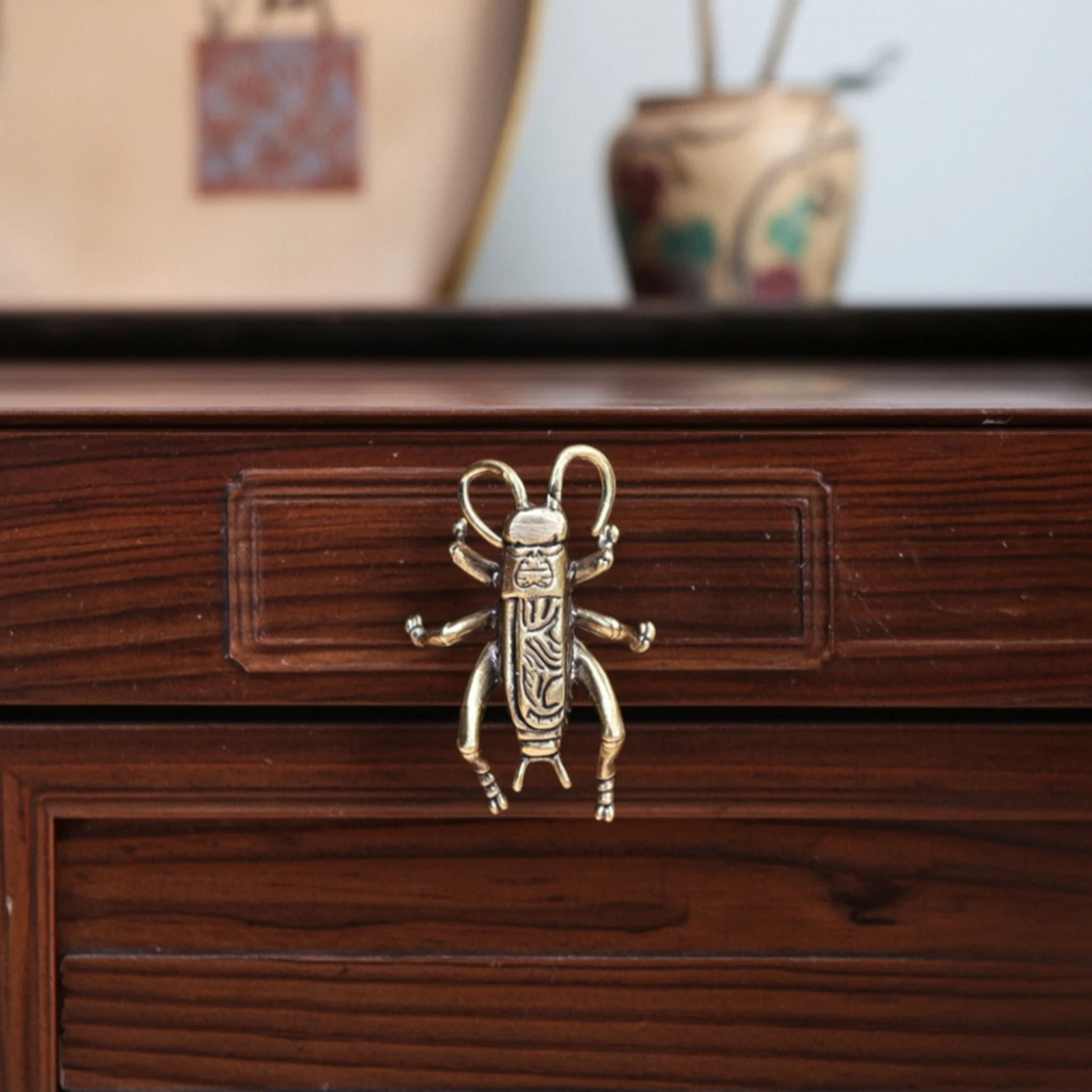 Cricket Drawer Pull Decorative Brass Cabinet Handle Cabinet Handle Sculpted Drawer Pull Sturdy for Cabinets, Drawers
