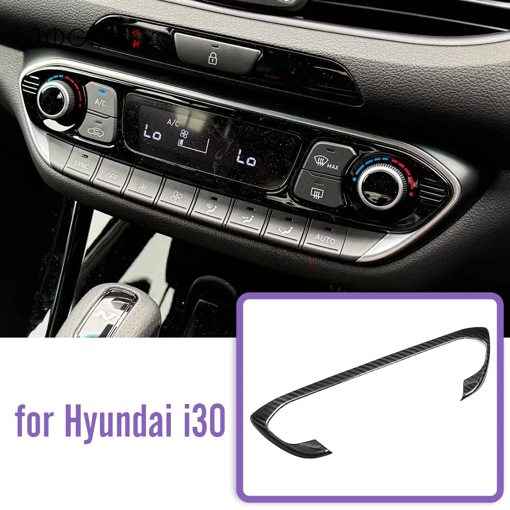 

Real Carbon Fiber Console Air Conditioning Buttons Cover Interior Accessories For Hyundai i30 N 2020+