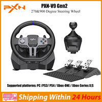 PXN V9 Gen2 Racing Steering Driving Wheel 270°/ 900° Vibration Gaming Steering Wheel  for PS4,PC,PS3,Xbox Series X|S, Xbox One