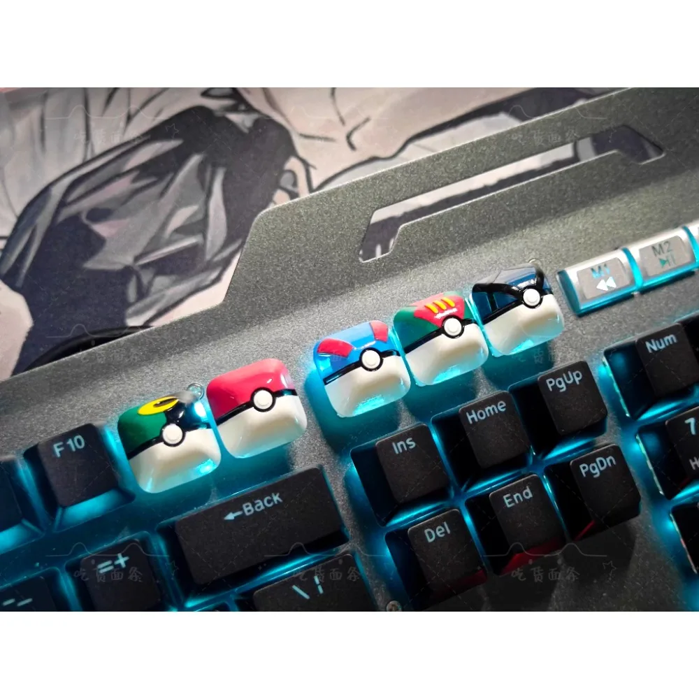 

Pokemon Master Ball Series 3D Printed for Fans Anime Game Gift Mechanical Keyboard Resin Transparent Keycap Cute Gift