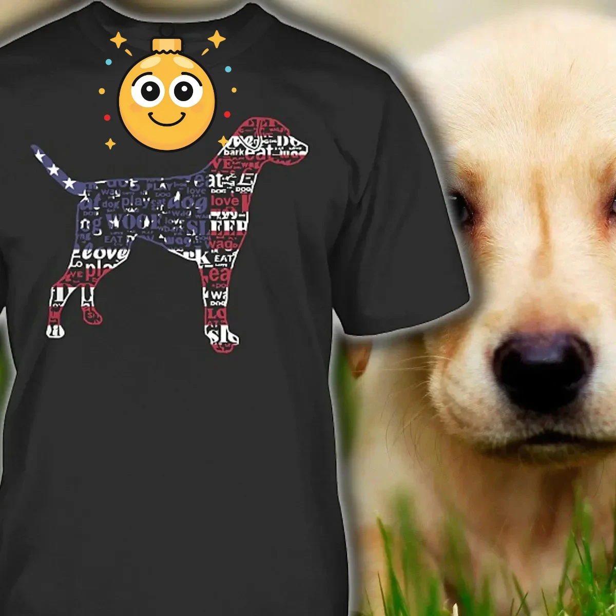 USA Flag Labrador Retriever Tee Labrador Lovers Gift T-Shirt 100% Cotton O-Neck Short Sleeve Casual Mens T-shirt Size S-3XL