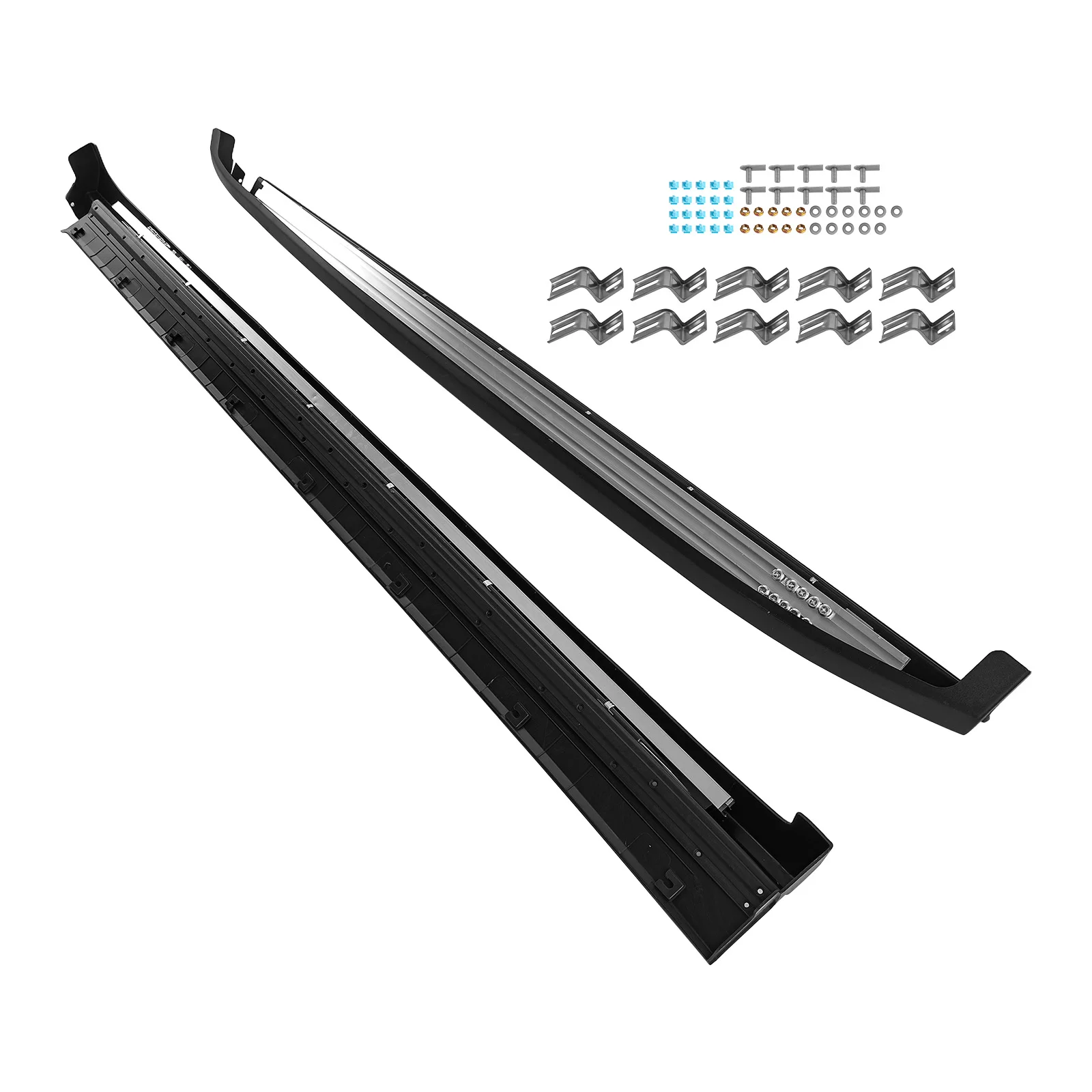 خطوات جانبية لشركة Nerf لسيارة Hyundai Santa Fe 2019-2023 مصنوعة من سبائك الألومنيوم الأسود غير قابلة للانزلاق