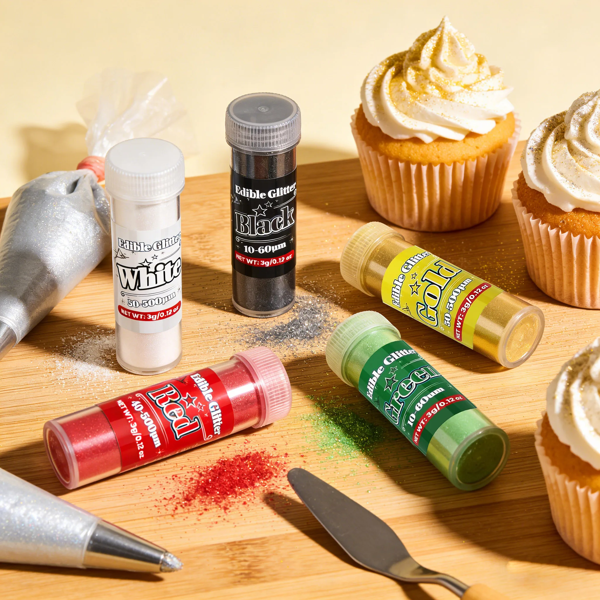 Regenbogen-Glitzer, Schillernde Rosa Streusel Kuchendekoration, Cupcake-Kekse Getränke Ostern Frauen- und Muttertags-Dekorationen – Detail 1