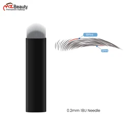Agujas Microblading Needles Semi-permanent Dia 0.2MM 18 Pins U Shape Tattoo Manual Bicak Tebori Blade Lamina Makeup Supplies