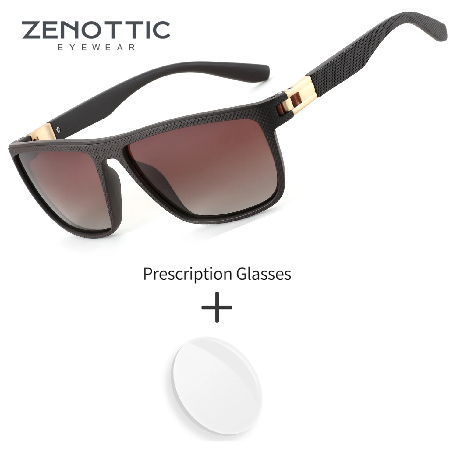 

Солнцезащитные очки ZENOTTIC (размер M) прямоугольной формы TR90 с поляризацией, защитой от УФ-излучения UV400, оптическими линзами по рецепту, для мужчин, для велоспорта