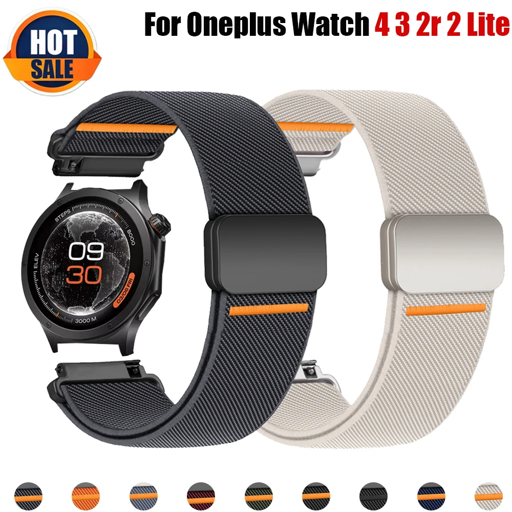 Nylon Magnetic Strap For oneplus watch 4 3 2r 2 46mm smartwatch Accessories Sport Bracelet correa Oneplus Watch Lite wristband