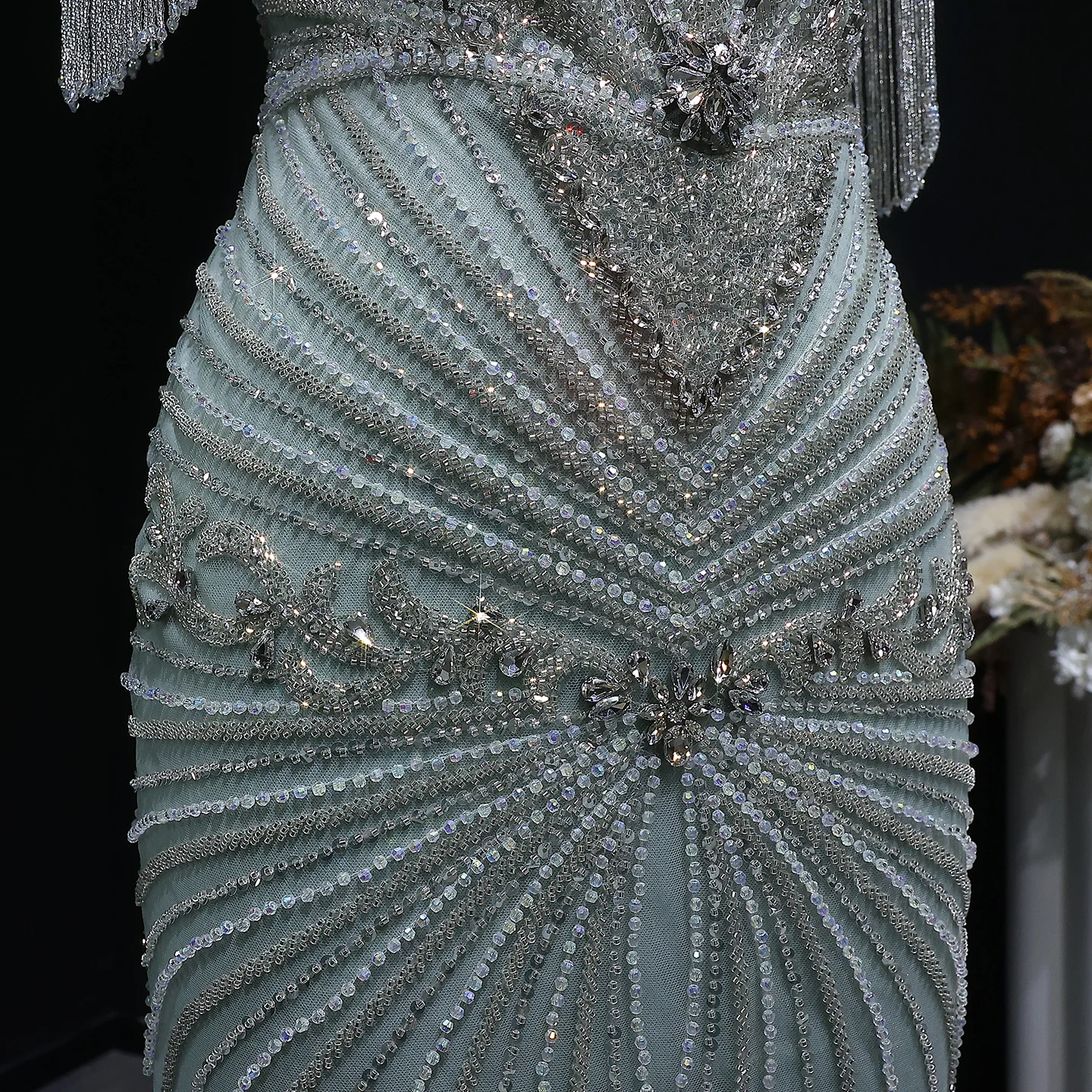 Sharon Said Arabisches Rosa Sweetheart Langes Meerjungfrauen-Abendkleid mit Cape-Quaste für Damen Hochzeitsfeier-Kleider SS190 Maßanfertigung – Detail 31