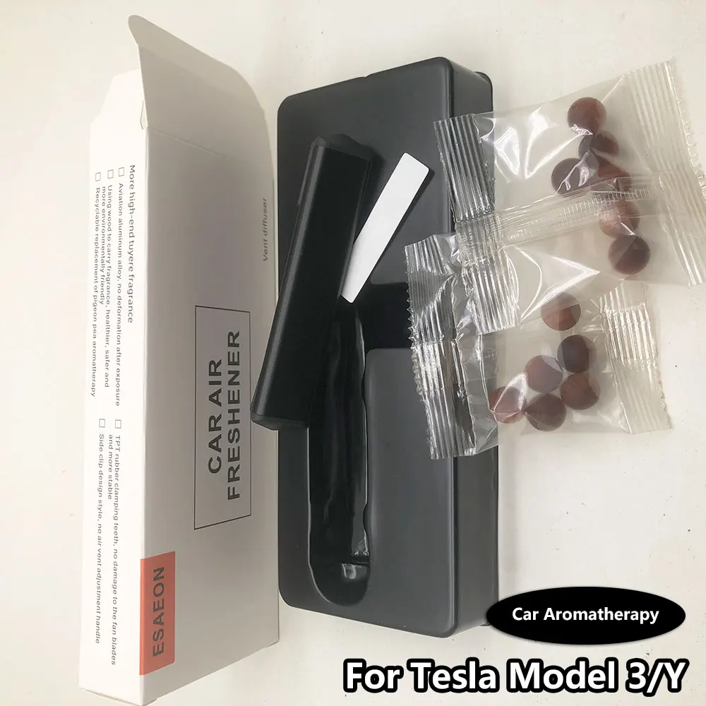معطر هواء عطري للسيارة طراز تسلا 3/Y - تصميم غير مرئي - موزع عطر مزيل الروائح الأوتوماتيكي بما في ذلك كيسين