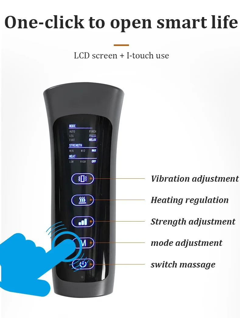 Wireless Circulation And Muscle Pain Relief Calf Thigh Foot Leg Massager Machine Leg Air Compression Device With Knee Heat