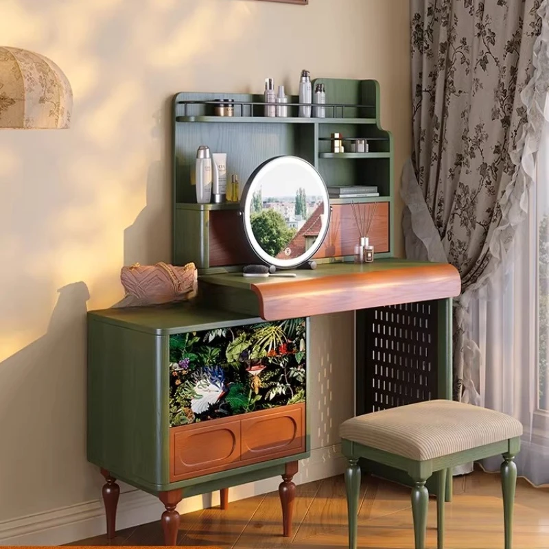 

Solid wood dresser retractable dresser storage cabinet integrated, medieval dresser small