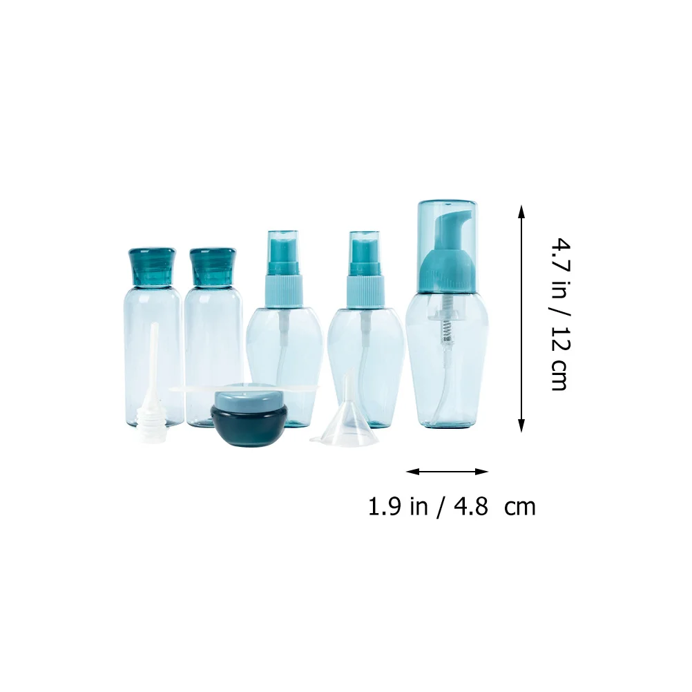 1Set Tragbare Reiseflaschen Set Neun Größen Langlebige, nachfüllbare Dosierlotion-Aufbewahrungsflaschen