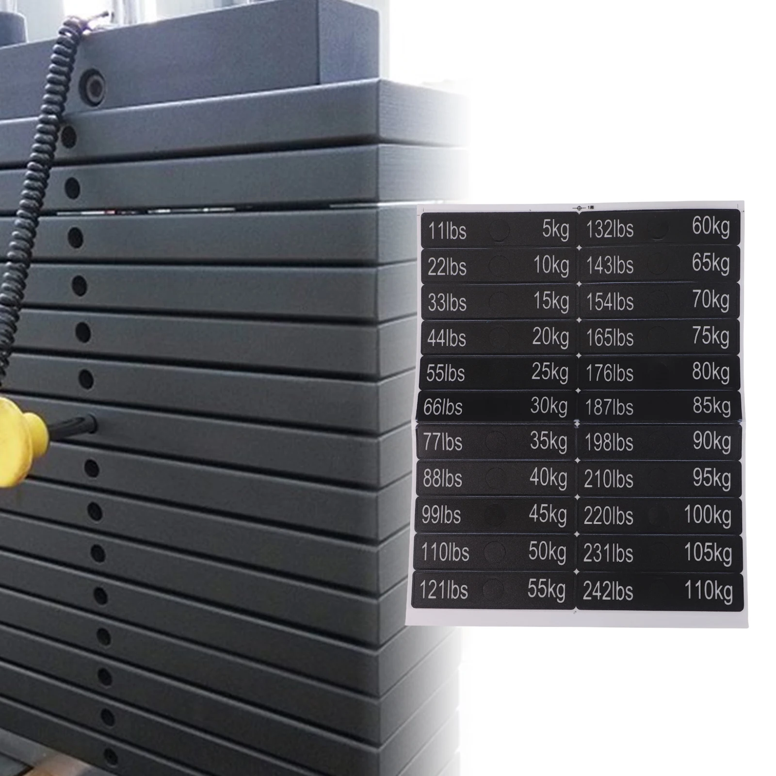 Gym Machine Accessories Weight Stack Labels Workout Tracking Weight Identification Stickers Weight Identification