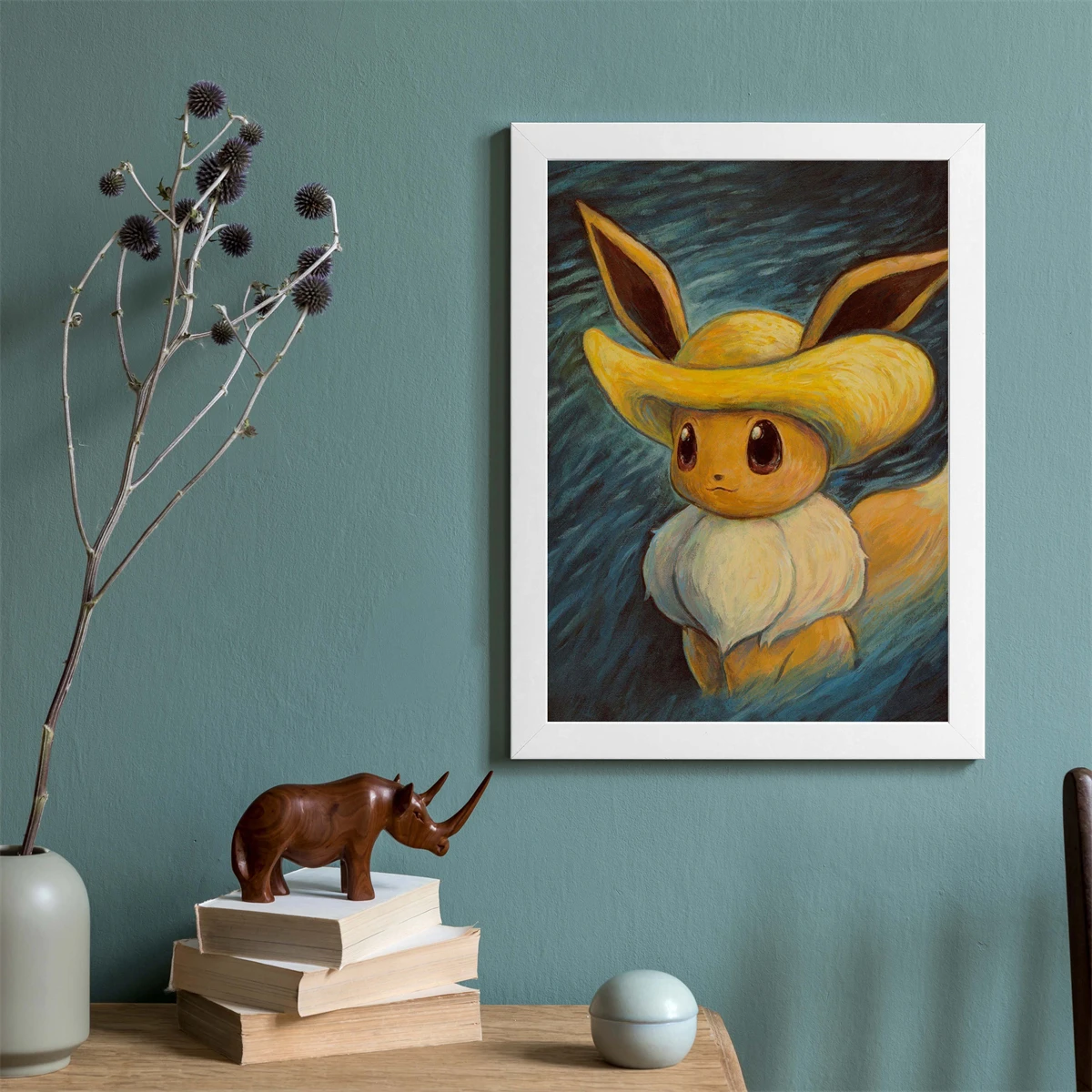 Pokemon Pikachu Eevee Van Gogh Modern Living Room Anime Poster Art Vintage Oil Painting Style Art Watercolor Decor Decor Gift