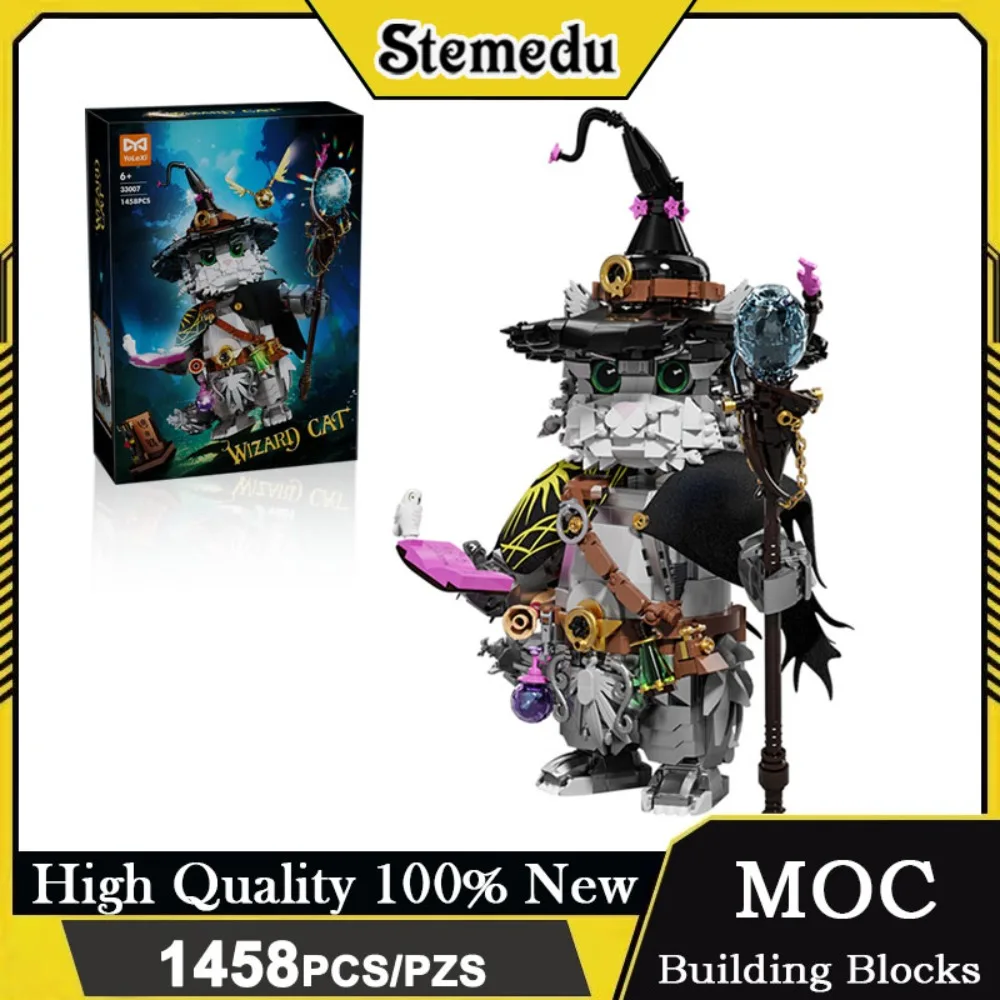

1458PCS Wizard Cat Magic Building Blocks Set Enchanted Animal Model DIY Creative Bricks Educational Gift for Kids Adults