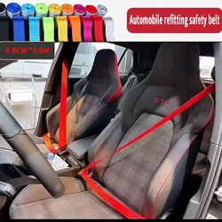 3.6M*4.8CM Car High-Strength Auto Seat Belt Webbing Fabric Racing Car Modified Seat Safety Belts Harness Strap