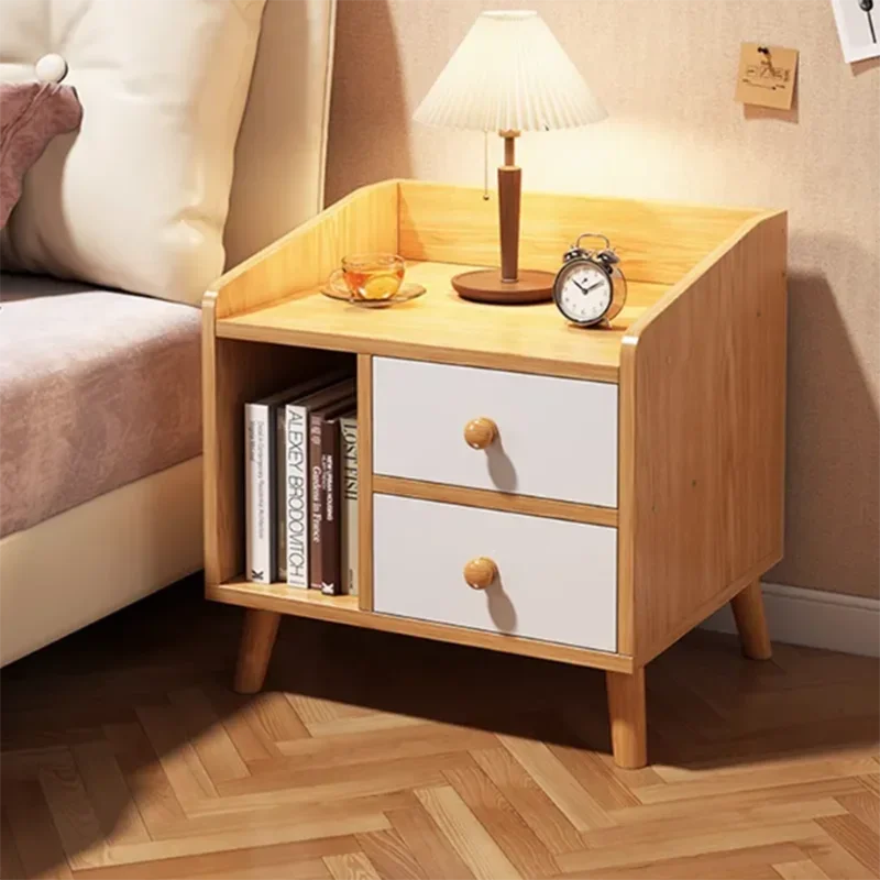 

Small Storage Headboards Nightstand Cabinet Bedroom Bedside Tables End Two Drawers Mesita De Noche Dormitorio Home Furniture