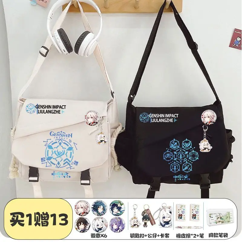 

Genshin Impact Collaboration Scaramouche Crossbody Tote Wanderer Canvas Unisex Tutoring Bag Anime Single Shoulder Backpack Ani