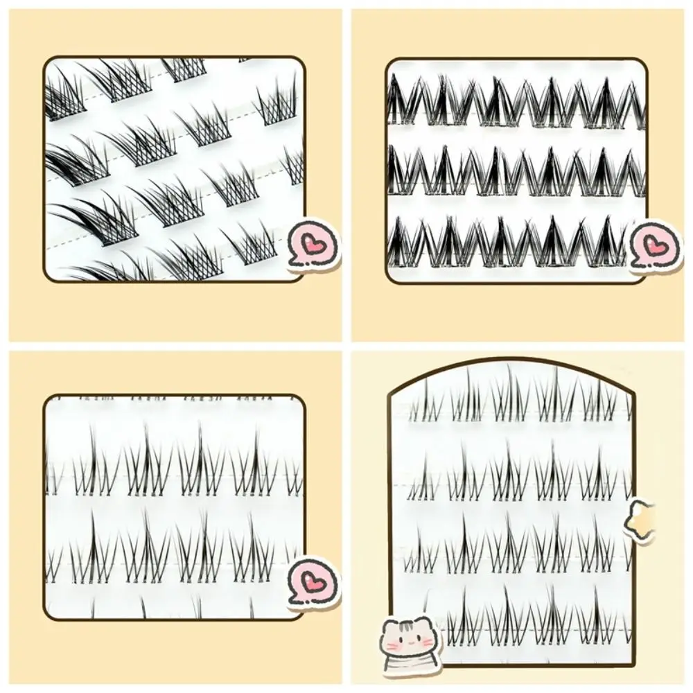 Flauschige gefälschte Cluster-Wimpern, DIY-Make-up-Tools, selbstklebende Wimperncluster, langlebig, wiederverwendbar, selbstklebend, falsche Wimpern