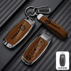 Wood Grain 4 Buttons Car Key Case Cover Key Bag Fob Accessories For Nissan X-trail T33 Qashqai J12 Altima Teana Ariya 2022 2023