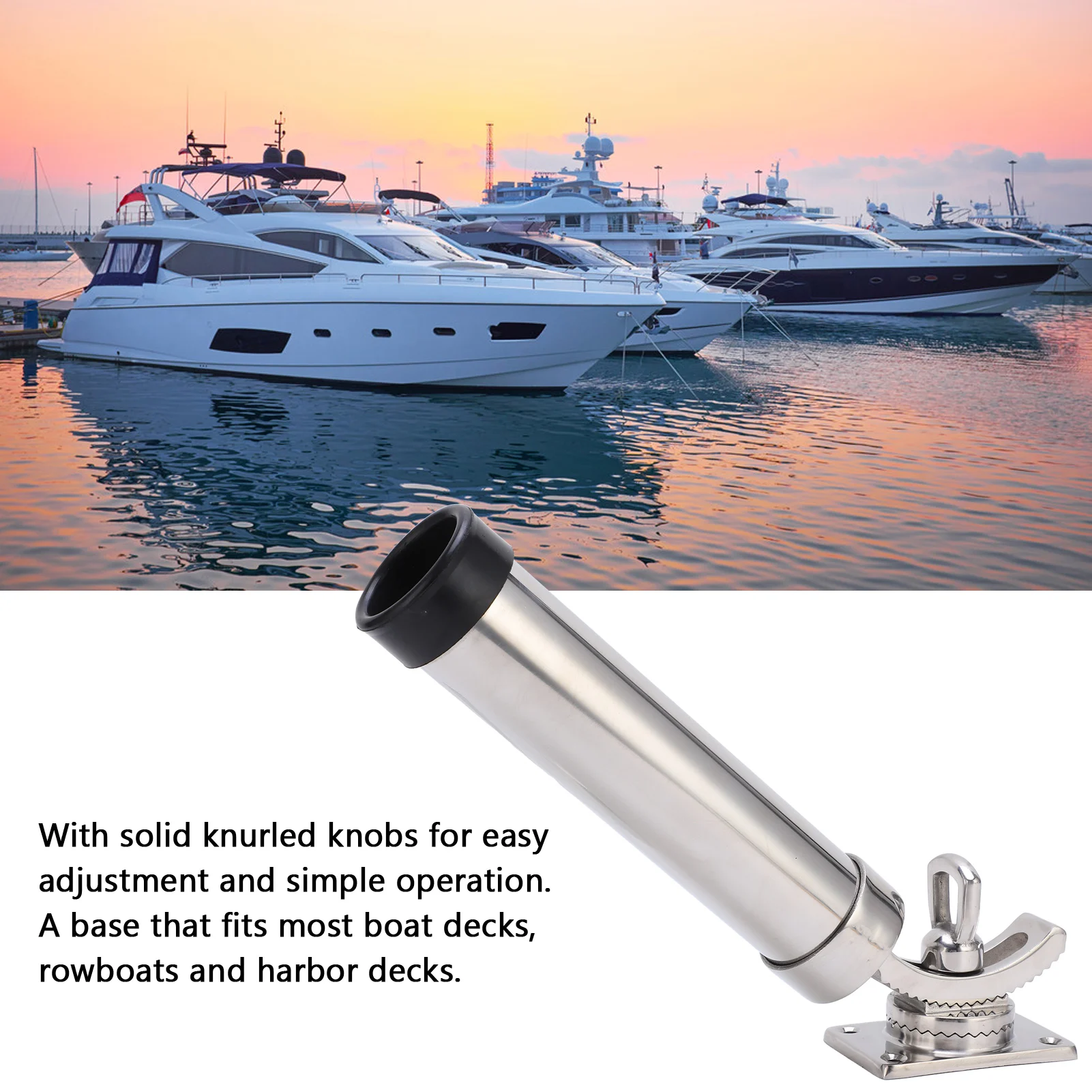 Fishing Rod Holder 360 Degree Left Right Adjustable Fishing Rod Holder Stainless Steel Fishing Rod Holder For Marine Boat Yacht