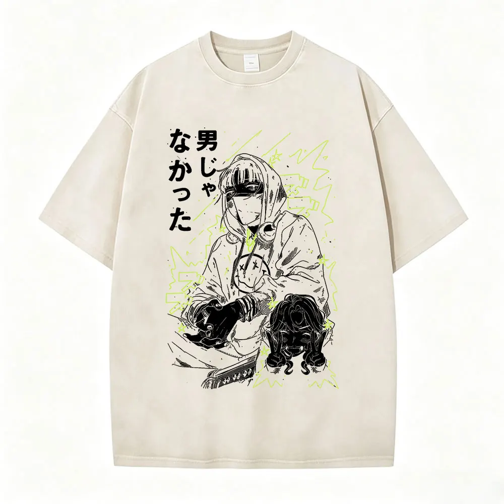 The Guy She Was Interested in Wasn't A Guy At All Vintage Washed T Shirt Men Women Clothing Harajuku Cotton Casual T-shirts Tops