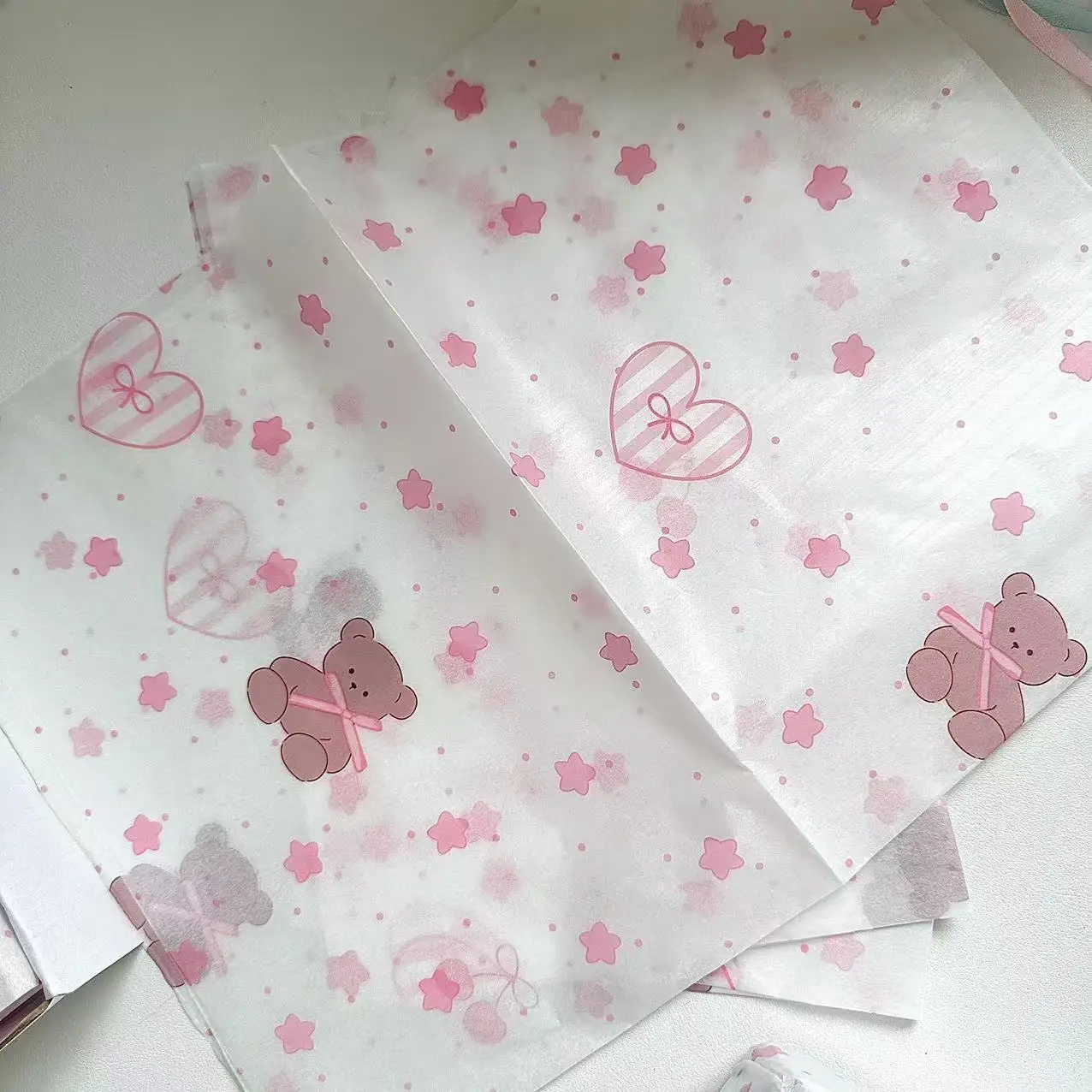 Four-Leaf Clover Tissue Paper Patterned Ice Cream Tissue Paper Tissue Paper Pack Colorful For Party Decoration Holiday Gift