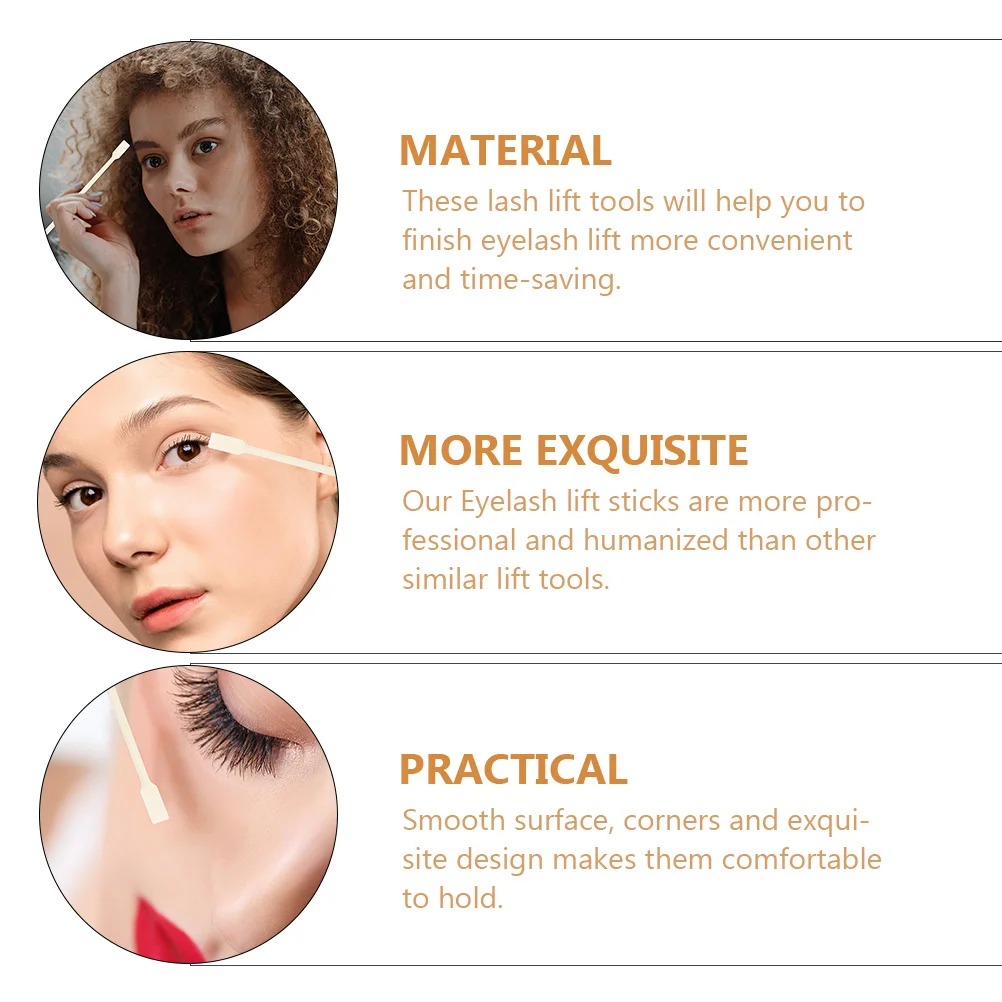 Outils de levage de cils, bâtons de levage de greffage professionnels pour la réparation des faux cils, recourbage et séparation des cils efficaces, 50 pièces