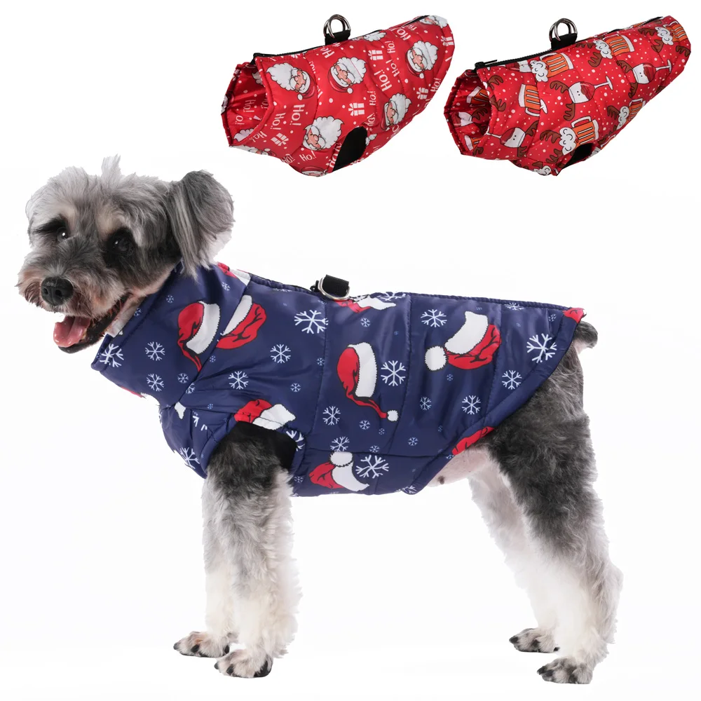 Autunno inverno Pet Dog Clothes for Small Medium Dogs Cat Waterproof addensare Fleece Puppy Print Jacket Coat Schnauzer Pet Clothing