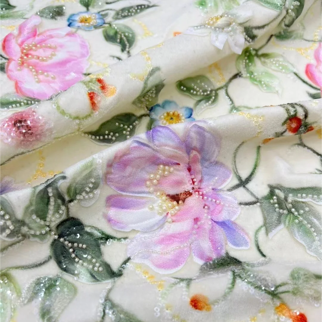 

LIYINI нигерийская сетчатая кружевная ткань 2026 французская полосатая кружевная ткань с вышивкой бисером для шитья вечерних свадебных платьев 5 ярдов