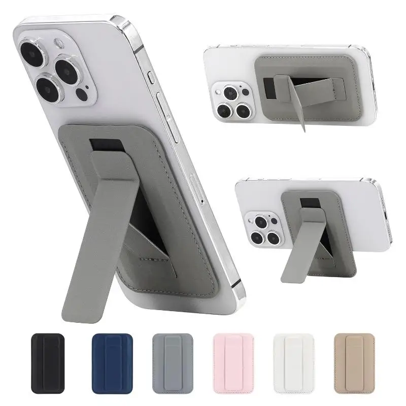 

Magnetic Card Holder PU Leather Wallet Case Universal Phone Card Pocket Cover For Magsafe Magnetic Card Holder Phone Stand