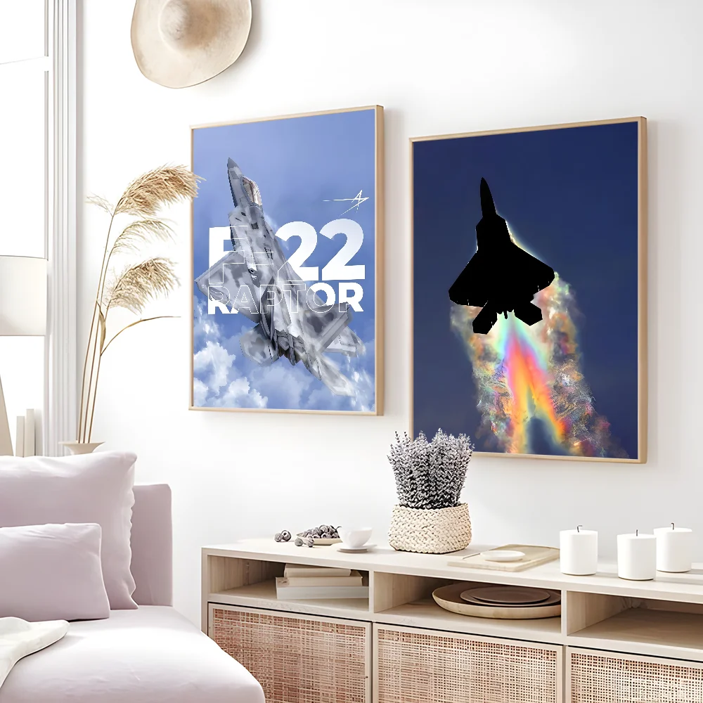 الأمريكية المقاتلة A10 F22 F14 F15 F16 أباتشي المشارك لزجة جدار الفن الطباعة مقاوم للماء غرفة المعيشة المنزلي غرفة نوم بار ديكور جمالي #6