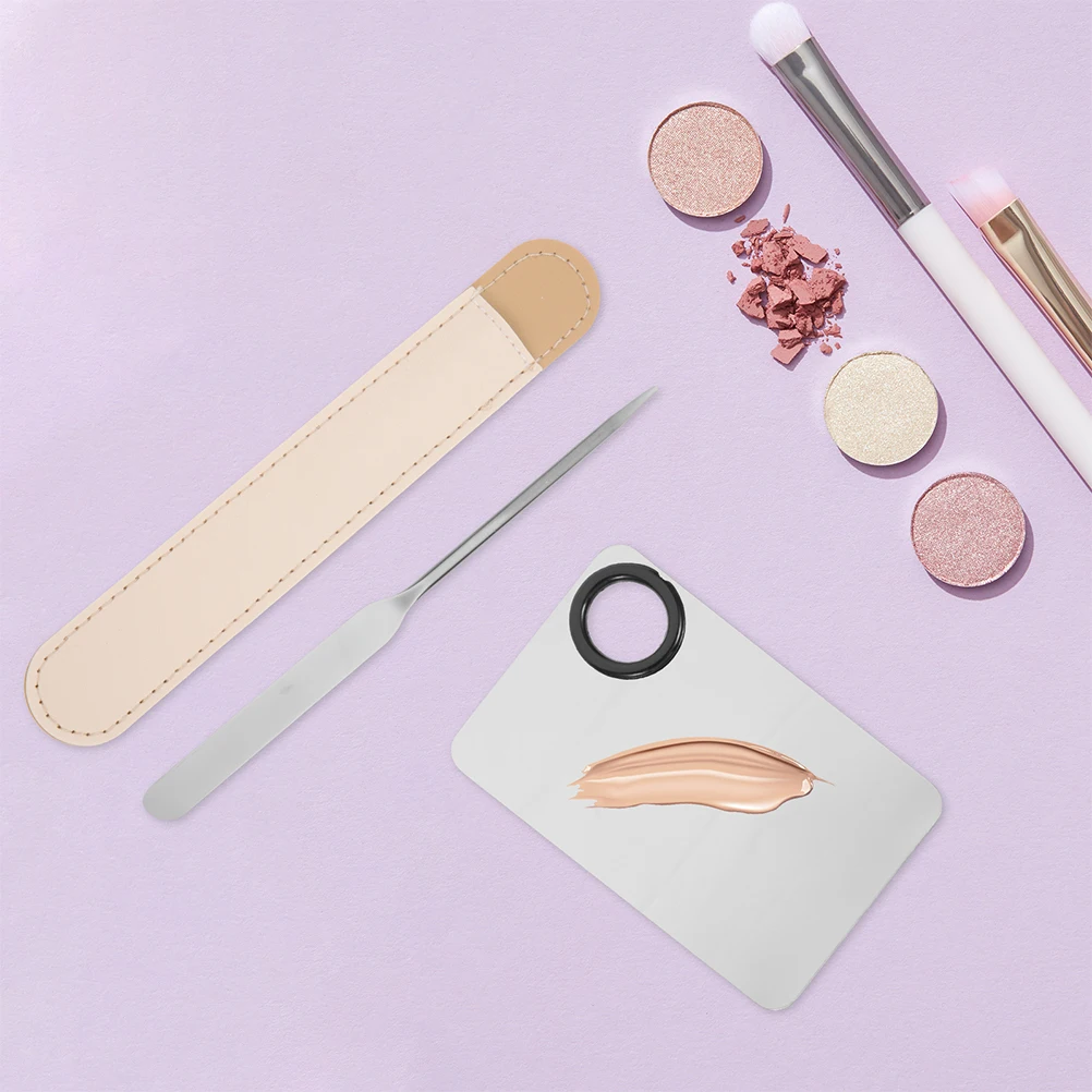 

2 Sets Stainless Steel Spatula Mixing Plates for Makeup Foundation Tools Manicure Kit Nail Art Salon DIY Color Easy