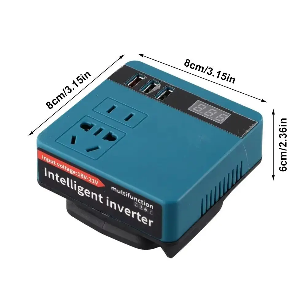 1Pcs 18V 20V To 220V Battery Inverter Dual Plug 120W Smart Transformer Multifunctional Household Outdoor Work Inverter