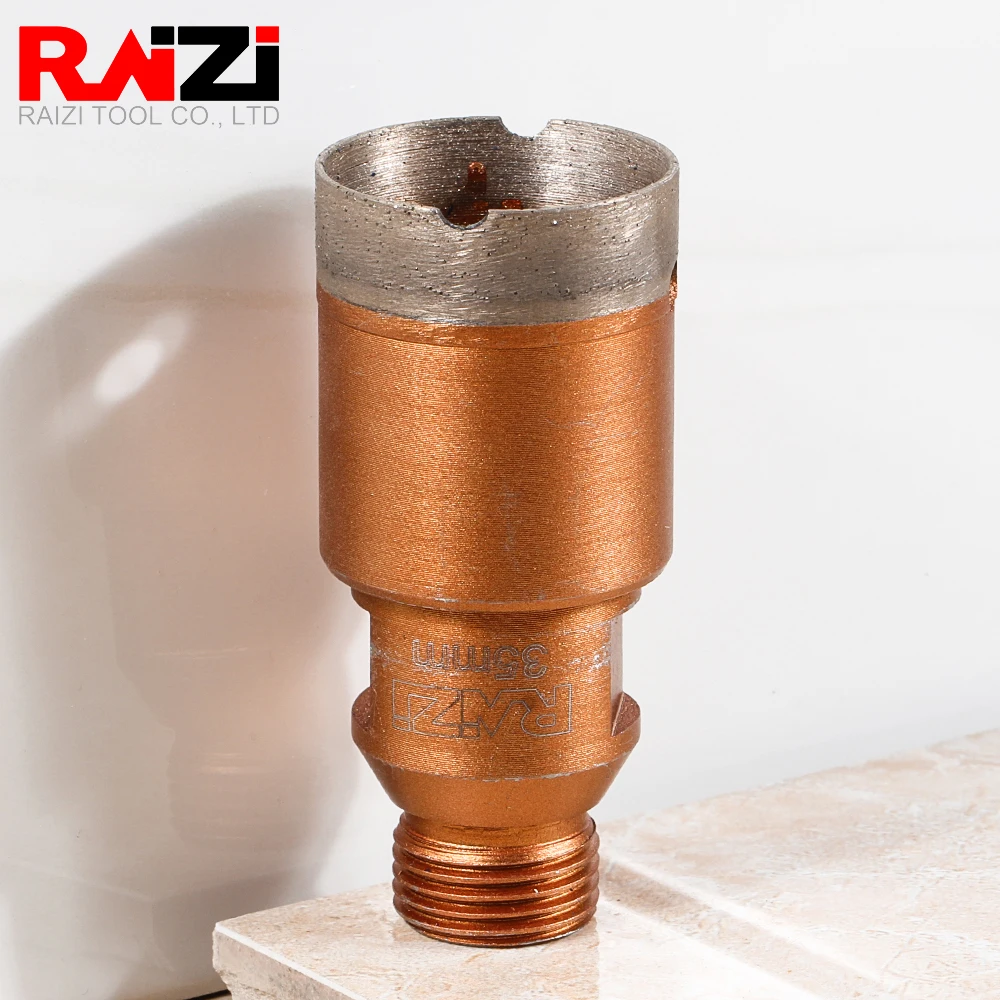 Raizi Wet CNC Thin Wall Diamond Core Bits 1/2 Gas & M14 For Porcelain Tile Dekton Lapitec Neolith Ceramic Sintered Stone