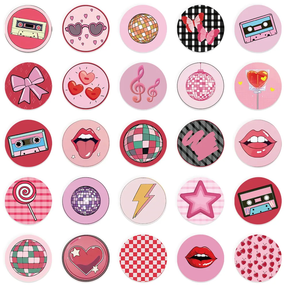 50 Uds. Cubierta destacada de Instagram pegatina Circular de Graffiti Clip Manual taza de agua fina pegatinas de decoración para monopatín de ordenador