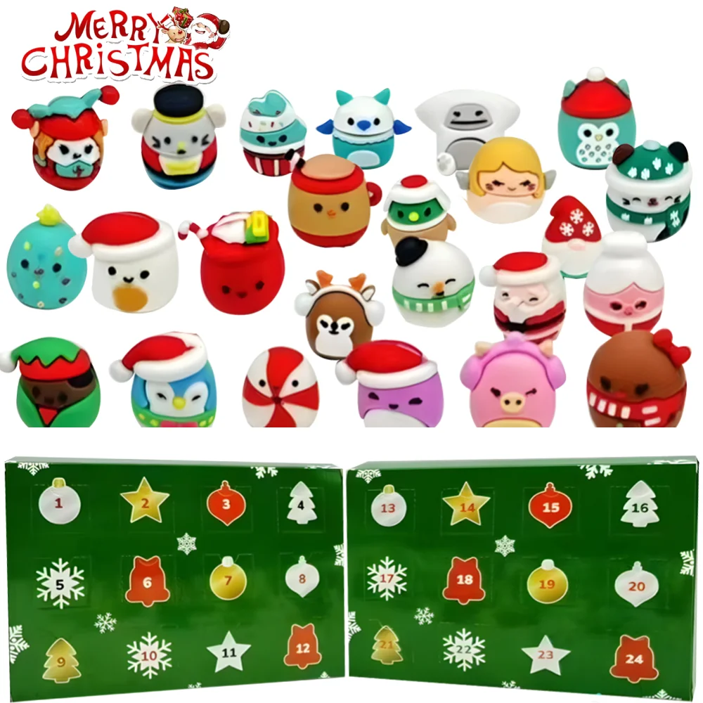 

24 Micromallows Holiday Advent Calendar 2024 Squish mallows Advent Calendar Mini Toys Christmas Countdown Calendar Xmas Gifts